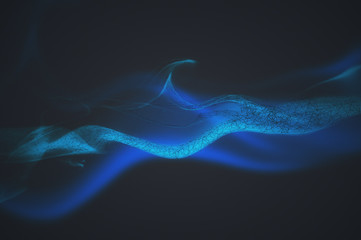 Blue smoke on dark backdrop