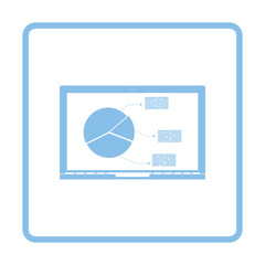 Fototapeta premium Laptop with analytics diagram icon