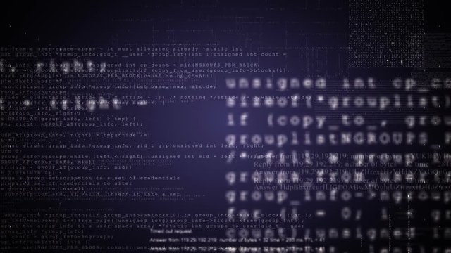 Program data screens animation.Green color.Camera move fast through typing text and titles.