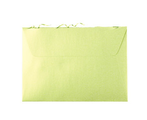Cut open paper envelope isolated