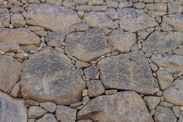 Obraz premium Detail of a stone wall at Machu Picchu ruins, Peru