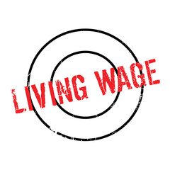 Living Wage rubber stamp. Grunge design with dust scratches. Effects can be easily removed for a clean, crisp look. Color is easily changed.