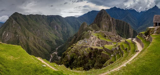 Crédence de cuisine en verre imprimé Machu Picchu Panorama of Machu Picchu ruins, Peru