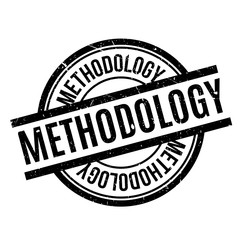 Methodology rubber stamp. Grunge design with dust scratches. Effects can be easily removed for a clean, crisp look. Color is easily changed.