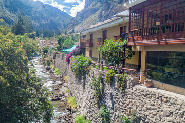 Stream in Ollantaytambo village, Sacred Valley of Incas, Peru