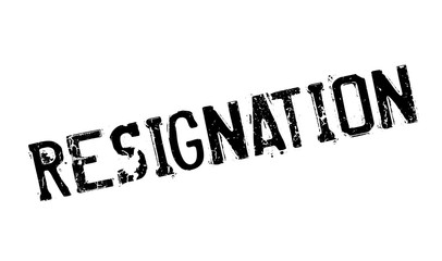 Resignation rubber stamp. Grunge design with dust scratches. Effects can be easily removed for a clean, crisp look. Color is easily changed.