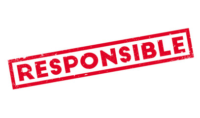 Responsible rubber stamp. Grunge design with dust scratches. Effects can be easily removed for a clean, crisp look. Color is easily changed.