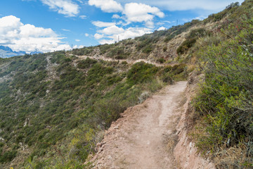 Trail in the countryside near Moray, Peru