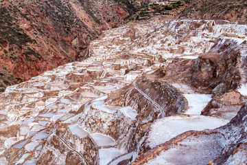 Salinas (Salt extraction pans) in Sacred Valley of Incas, Peru