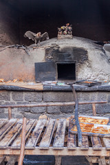 Fototapeta na wymiar Colonial clay oven in Pisac village, Peru