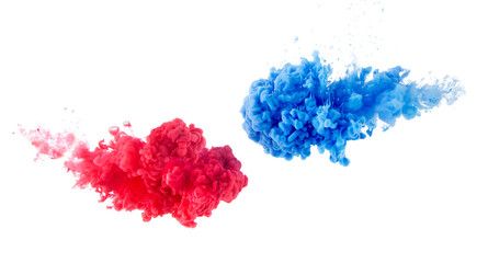 mix of ink splashes on white background