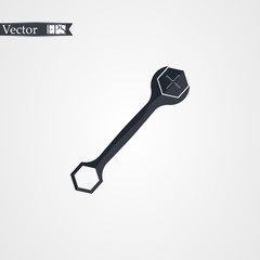 Wrench Icon in trendy flat style isolated on grey background. Spanner symbol for your web site design, logo, app, UI. Vector illustration