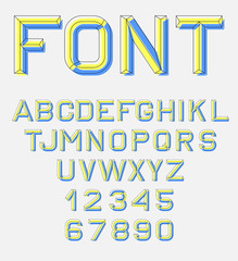 retro alphabet font.