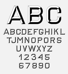 retro alphabet font.