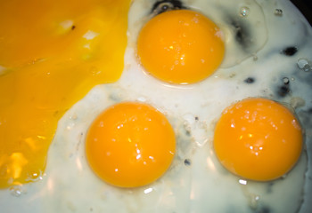 Fried eggs in a frying pan