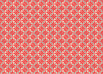 abstract background with green circles on a red background 