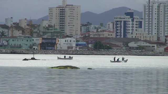fishermen hit the water, Florianopolis