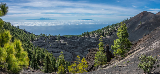 Teide view from La Palma volcanos - obrazy, fototapety, plakaty