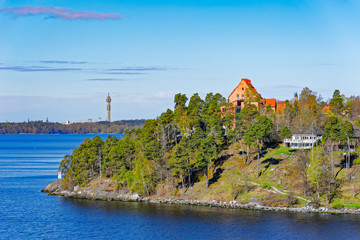 Naklejka na ściany i meble Stockholm archipelago at sunny morning