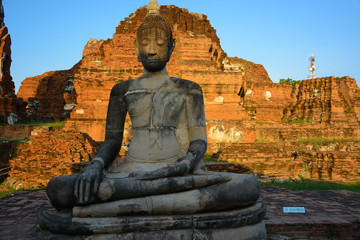 Wat Mahathat Buddhist Temple in Ayutthaya, Thailand	