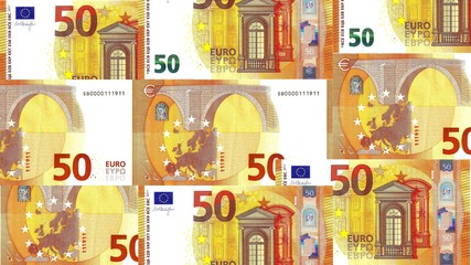 New 50 € Banknote Fifty Euro Note 2017 - Front and Back Side - Business background