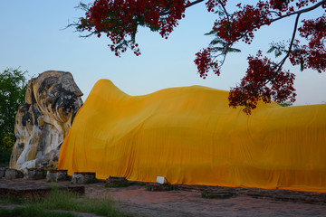 Wat Lokayasutharam Buddhist Temple in Ayutthaya, Thailand
