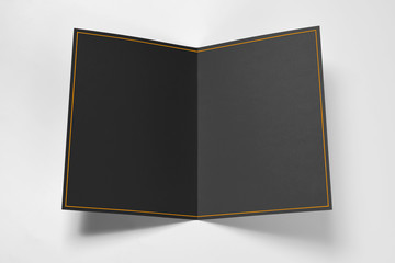 Blank black card with yellow frame 