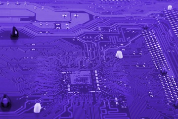 Circuit board. Electronic computer hardware technology. Motherboard digital chip. Tech science background. Integrated communication processor. Information engineering component.