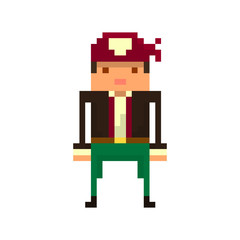 Pixel pirate for games and mobile applications. 8-bit character.