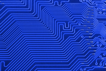 Electronic circuit board as an abstract background pattern. Macro close-up toned