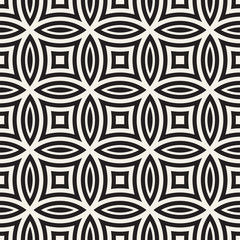 Vector Seamless Black And White Geometric Lines Pattern. Abstract Geometric Background Design