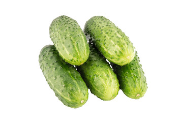 Cucumbers isolated on white background close up.