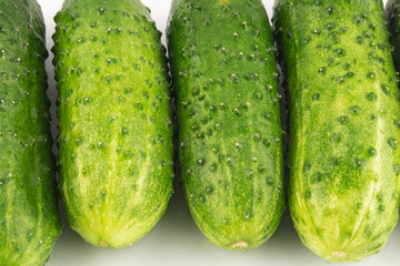Cucumbers isolated on white background close up.