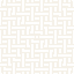 Interlacing Lines Subtle Lattice. Ethnic Monochrome Texture. Vector Seamless Black and White Pattern.