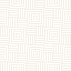 Stylish Lines Lattice. Ethnic Monochrome Texture. Abstract Geometric Background Design. Vector Seamless Subtle Pattern.