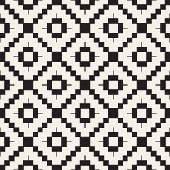 Seamless pattern. Repeated stylized lattice. Symmetric geometric abstract wallpaper. Trellis ethnic motif. Vector illustration