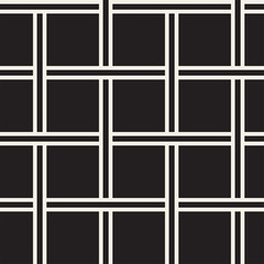 Seamless woven stripes pattern. Modern stylish texture. Repeating abstract background with interlacing lines. Simple monochrome grid