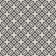 Vector Seamless Black And White Geometric Lines Pattern. Abstract Geometric Background Design