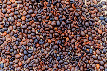  Brown roasted coffee beans (selective focus)