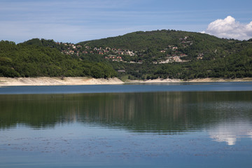 lago del turano, rieti, panorama, veduta del lago