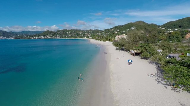 Aerial drone of beach in Grenada