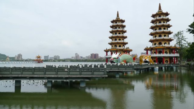 Dragon and Tiger pagodas, time lapse
