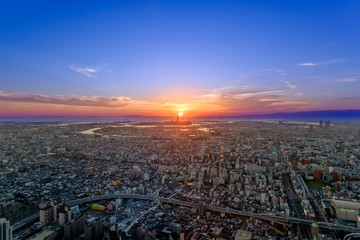大阪　あべのハルカスからの眺望 -Osaka city view