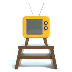 3d illustration of a cartoon TV