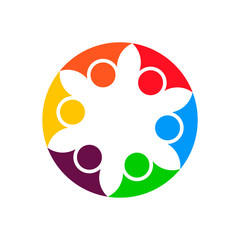 Abstract People Cooperation. Vector logo design template. Concept for teamwork, training, business Partnership, Sport team, Organization