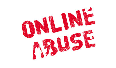 Online Abuse rubber stamp. Grunge design with dust scratches. Effects can be easily removed for a clean, crisp look. Color is easily changed.