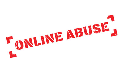 Online Abuse rubber stamp. Grunge design with dust scratches. Effects can be easily removed for a clean, crisp look. Color is easily changed.