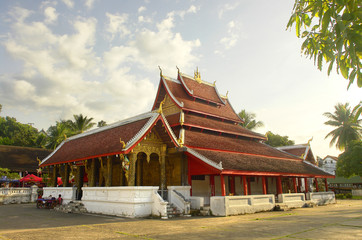 Naklejka premium Buddhist temple Wat Souvannapoumaran in Luang Prabang in Laos. 
