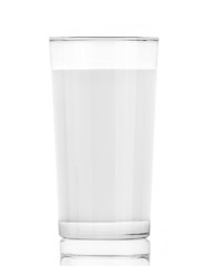 glass of milk on white background