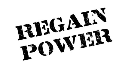 Regain Power rubber stamp. Grunge design with dust scratches. Effects can be easily removed for a clean, crisp look. Color is easily changed.
